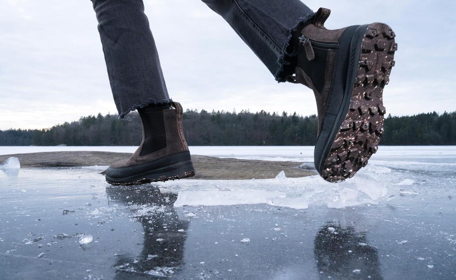 image:imageIcebug Boda BUGrip Mens Winter Walking Boots with Steel Studs SlipResistant Traction Zipper ClosureTaupe