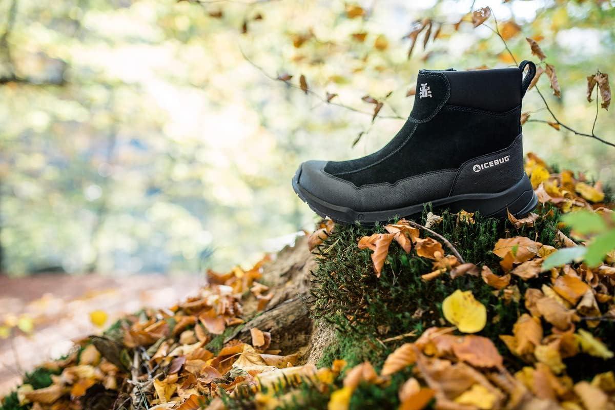 image:imageIcebug Metro2 BUGrip Womens Winter Walking Boots with Steel Studs Suede Upper SlipResistant Traction Zipper ClosureBlack