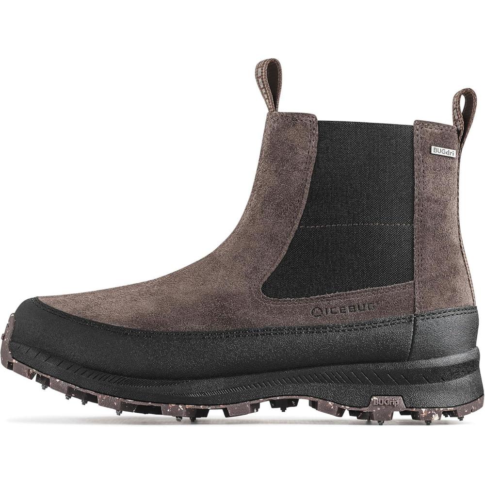 image:imageIcebug Boda BUGrip Womens Winter Walking Boots with Steel Studs Suede Upper SlipResistant Traction Zipper ClosureTaupe