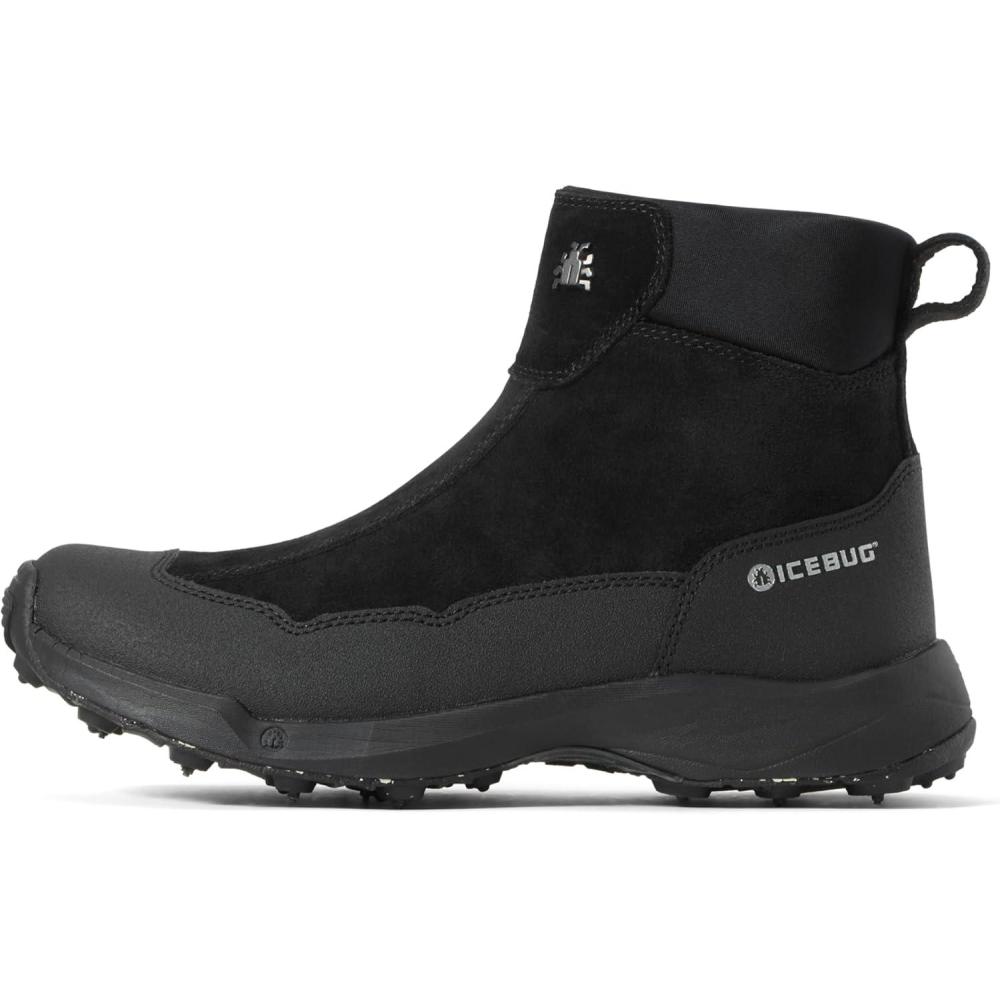 image:imageIcebug Metro2 BUGrip Womens Winter Walking Boots with Steel Studs Suede Upper SlipResistant Traction Zipper ClosureBlack