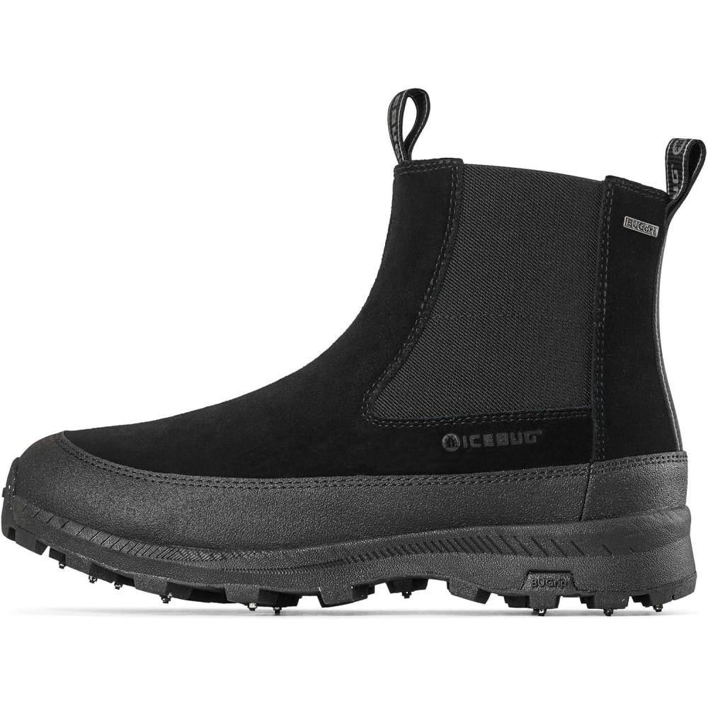image:imageIcebug Boda BUGrip Womens Winter Walking Boots with Steel Studs Suede Upper SlipResistant Traction Zipper ClosureBlack