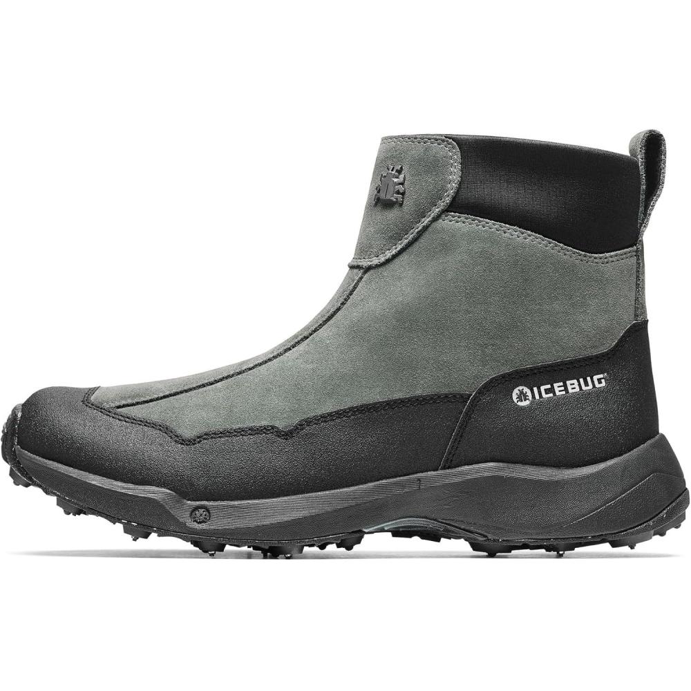 image:imageIcebug Metro2 BUGrip Womens Winter Walking Boots with Steel Studs Suede Upper SlipResistant Traction Zipper ClosureGrey