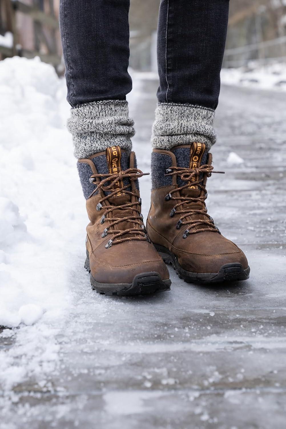 image:imageIcebug Womens Adak ReWool BUGrip Winter Hiking Boot with Carbide Studded Traction SoleCoffeeGrey