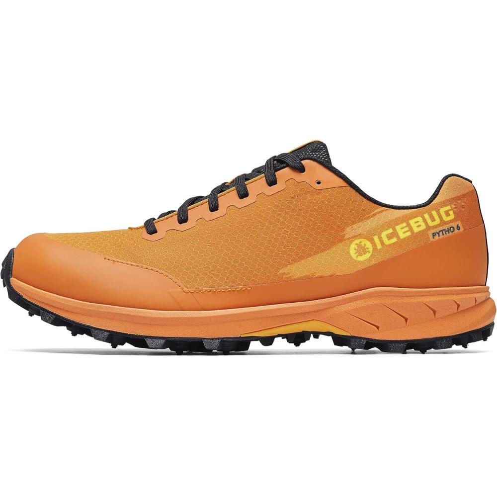 image:imageIcebug Womens Pytho6 BUGrip Trail Running Shoe with Carbide Studded Traction SoleMangoBlack
